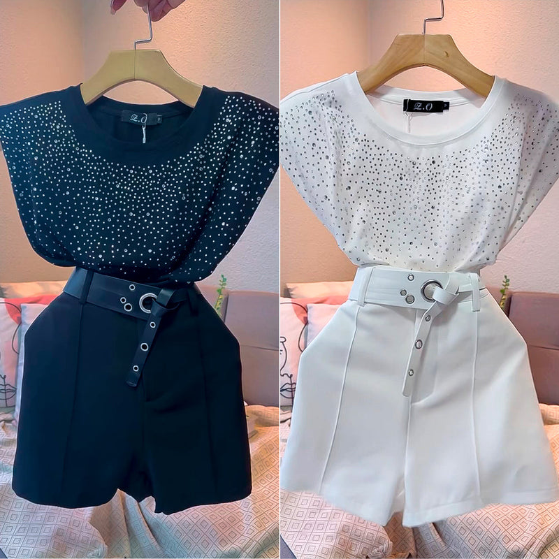Compre 1 e Leve 2 - Conjunto Lily "Blusa + Short + Cinto BRINDE"