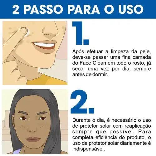Face Clean |Creme Clareador de Pele Contra Manchas e Melasma|